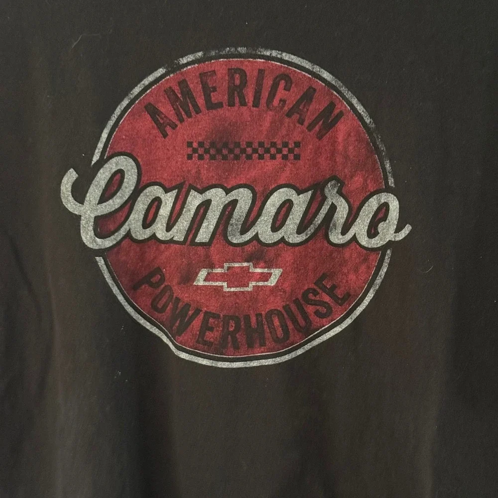 GM Chevrolet Camaro Graphic Tee Shirt Men L Large Black American Powerhouse Tee‎